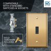 Rio Salto Metal Gold Toggle Light Switch Cover Wall Plate Single Toggle Switch Wallplate Decorative Gold 1 Gang Wall Switch Plate Covers Hardware Included Brushed Brass - Standard Size