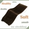 Micro Beaded Weft Extensions Brown LaaVoo Beaded in Weft Remy Extensions Dark Brown Easy Weft Micro Ring Weft Brown Human Hair Extensions Micro Beads Weft Brown Double Weft 12" Width 50g 18"