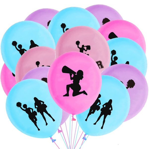 50PCS Cheerleading Party Latex Balloons - Sport Cheerleading Game Girl Cheer Dance Party Baby Shower Birthday Party Supplies Decorations Balloon