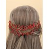 JWICOS Crystal Bridal Headpiece Wedding Headband for Brides Pearl Hair Vine Rhinestone Hair Accessories for Women (Red)