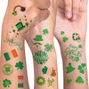 St Patricks Day Tattoos, 20 Unique Sheets Shamrock Patterned Tattoos, St. Patrick's Day Face Tattoos for Kids, Irish Parade and Party Favors Decorations