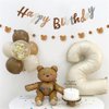 Bear Theme Happy Birthday Banner with Cute Bear Banner, Bday Party Pennant Decor, Wild One Woodland Bear First Birthday Party Supplies
