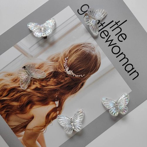 Butterfly Hair Clips Mini Hair Clips for 90s Throwback Party Cute Hair Accessories for Toddler Girls (Style1-5Pcs)