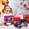 Tcvents Remote Control Car, Girls Off Road Rc Car 1:20 Scale Remote Control Truck Car Toys for Kids Age 3-5, Rc Truck Racing Car Vehicles with 3 Color Lights for Kids 5-7 8-12 Birthday Gift, Purple