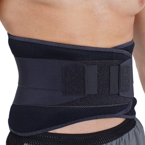 NeoTech Care Adjustable Compression Wide Back Brace Lumbar Support Belt (Charcoal, Size XL)