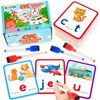 KMUYSL Learning Toys for 2 3 4 5 Years Olds Boys Girls, Short Vowel Spelling Flashcards, CVC Sight Words Handwriting Cards, Learn to Write Phonics Flash Cards, Presschool Educational Toy for Kids