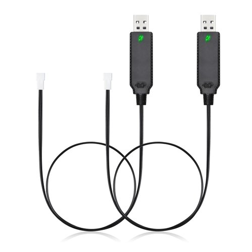 Smays Charger for Carrera Mario Kart Remote Control RC Car Battery, 3.7V USB Charging Cable 2-Pack