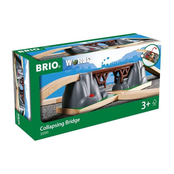 BRIO World - 33391 Collapsing Bridge - Engaging 3-Piece Toy Train Accessory | Cultivates Creative Play | Enhances Logical Thinking | Suitable for Kids Aged 3 & Up | Compatible with All BRIO Sets