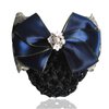 AsggBah 2pcs Upscale Hair Clips with Bow Knot Bun Snood Hair Barrettes Decorated with Crystal Bow Hair Mesh Hair Net for Professional Ladies Women (Blue)