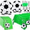 durony 121 Pieces Soccer Party Tableware Set Include Soccer Party Plates and Napkins, Cups, Tablecloth, Forks Soccer Party Supplies for Soccer Party Theme Decoration