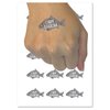 Carpe Diem Carp Fish Temporary Tattoo Water Resistant Fake Body Art Set Collection - 15 2" Tattoos (1 Sheet)