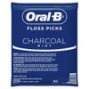 Oral-B Charcoal Infused Mint Dental Floss Picks, 75 Count, Pack Of 4