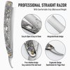 Professional Straight Razor with First Layer Cowhide Strop - Straight Edge Barber Razor Premium Stainless Steel Shaver Razor for Men Home & Salon Grooming Using