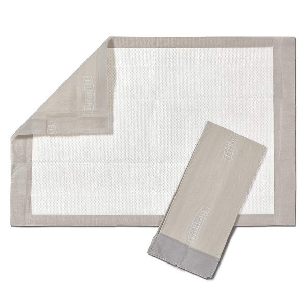 Medline FitRight Extended Use Disposable Underpad, 5X More Absorbent, Bed Pad with Wetness Wicking and Odor Control, 23 x 36 inches, 10 Count