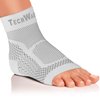 TechWare Pro Ankle Brace Compression Sleeve - Relieves Achilles Tendonitis, Joint Pain. Plantar Fasciitis Foot Sock with Arch Support Reduces Swelling & Heel Spur Pain. (White, L/XL)