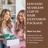 GOO GOO Clip in Hair Extensions Real Human Hair, 14inch 130g 9Pcs, 18A/613A Dark Blonde Highlighted Bleach Blonde, Remy Human Hair Extensions Clip ins for Women, Natural Human Hair