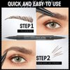 2-in-1 Eyebrow Pen and Eyeliner Pencil Liquid Eyebrow Pencil Eyeliner Waterproof Natural Brow Pencils and Precise Brush Tip Create natural hair like eyebrows that last all day Black Brown # 04
