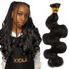 Niawigs 100 Percent Human Hair Braiding Hair for Bohemian Knotless Wet n Wavy Braiding Human Hair Bulk No Weft Body Wave Natural Black (14 Inch, Body Wave)
