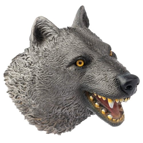 Yolococa Wolf Hand Puppet Realistic Latex Soft Animal Toy Storytelling Role Play Party Supplies for Kids