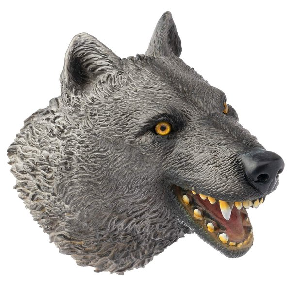 Yolococa Wolf Hand Puppet Realistic Latex Soft Animal Toy Storytelling Role Play Party Supplies for Kids