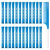 Coolrunner Hair Perm Rods Set, 60PCS Blue Plastic Curler Perming Rods with Steel Pintail Comb, DIY Hair Curler Styling Tools for Hairdressing Hair (0.9cm)