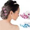 40 Pieces Rose Flower Rhinestone Hair Clips U Shaped HairPins Women and Girls Hair Jewelry Accessories