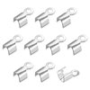 uxcell 400Pcs Fold Over Cord Ends, 3x6mm Terminators Crimp Cap Clasp Tips for Leather Ribbon DIY Craft Making, Silver Tone