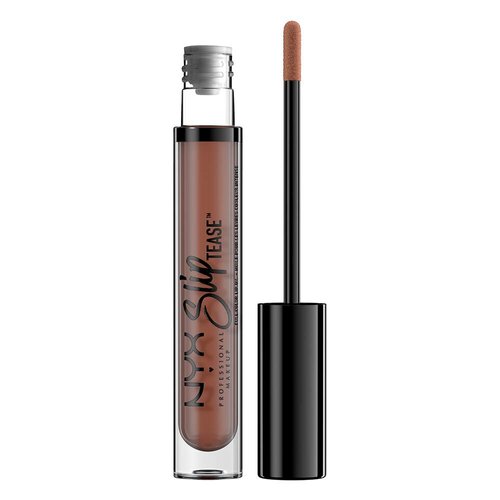 NYX PROFESSIONAL MAKEUP Slip Tease Full Color Lip Oil, Liquid Lipstick - Beyond Basic (Medium Nude)
