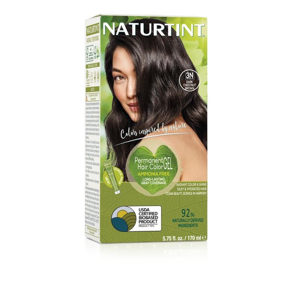 Naturtint Permanent Hair Color 3N Dark Chestnut Brown (Pack of 1), Ammonia Free, Vegan, Cruelty Free, up to 100% Gray Coverage, Long Lasting Results