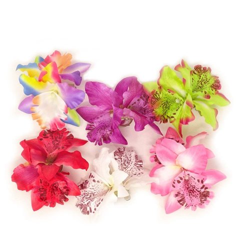 yueton Pack of 6 brooch Women&#39;s Orchid Hair Clip Flower Hair Pin Bobby Pin Bridal Party Hair Deco...
