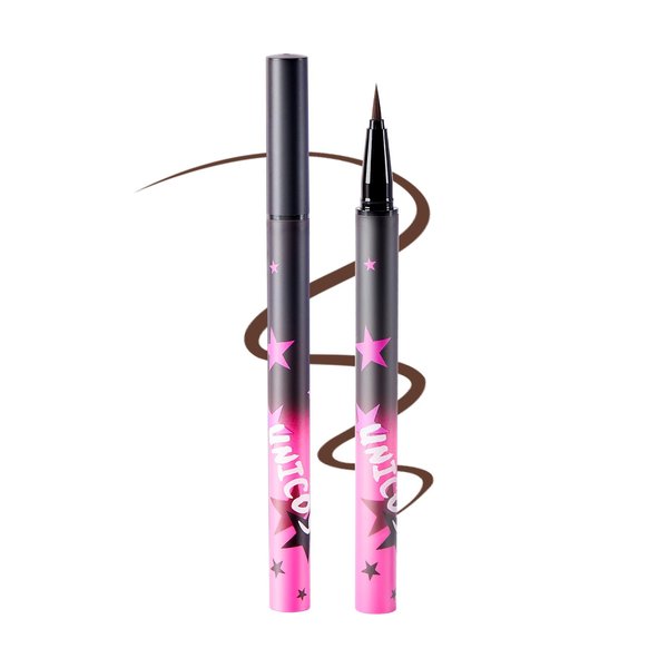 Unicos Liquid EyeLiner, Long-Lasting with 24 Hour wear, Waterproof Eye makeup, Smudge Resistant, Ultra-Fine Tip 0.1mm Tip,Vegan & Cruelty Free (Brown)