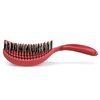NuWay 4HAIR® DoubleC PRO® U.S. Patented Double Curved Detangling Brush is Hair Dryer Safe (Red)