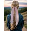 3PCS Hair Scarf Scruncheis for Women Knotted Bow Hair Ties Elastic Bands Satin Hair Ribbon Scrunchy Red Ponytail Holder for Women and Girls (Blue Lilac Pink)