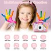 Kids Camera, Christmas Birthday Gifts for Kids, Toddler Camera Toys, 3 4 5 6 7 8 9 Year Old Girl Gifts, Camera for Kids, Multifunctional Digital Camera with Soft Silicone Shell, 32GB Card (Pink)