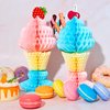Outus 8 Pcs Tissue Ice Cream Honeycomb Sundae Table Centerpiece Ice Cream Party Decorations for 50s Themed Ice Cream Sundae Theme Party Supplies