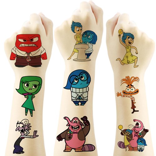 20 Sheets Inside Out 2 Temporary Tattoos for Kids, Inside Out Birthday Party Favors, Cute Cartoon Decoration Sticker Gifts for Girl Boys Home Activity Class Prizes Carnival Christmas Rewards