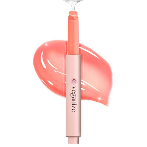 SELF BEAUTY Veganize Collagen Lip Glass Balm | Hydrating Lip Balm in 9 Vibrant Colors | Moisturizing Lip Care Infused with Collagen Jelly Magic | No Animal Trial Lip Balm 0.06 oz (#4 Light Peach)