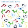24 Pack 24 Blocks Fidget Snake Cube, Mini Snake Ruler Twist Puzzle Toys for Kids Party Bag Fillers, Party Favors Supplies, Fidget Sensory Toys, Random Color