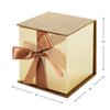Hallmark Small Gift Box with Bow and Shredded Paper Fill (Gold Signature 4 inch Gift Box with Glitter) for Weddings, Graduations, Bridal Showers, Anniversaries, All Occasion