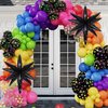 Amandir Glow in the Dark Party Decorations, 119Pcs 80S Disco Rainbow Balloon Arch Garland Kit with UV Neon Luminous Fluorescent Balloons 9.8ft Streamer Garland for Back to 80S 90S Prom Birthday Decor