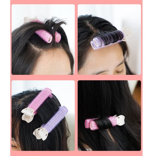 8PCS Volumizing Hair Clips Jumbo Hair Curlers Rollers with Clips Instant Hair Volumizing Clips for Women 3 Sizes Self Grip Hair Roller for Long Medium Short Thick Thin Hair(Purple)