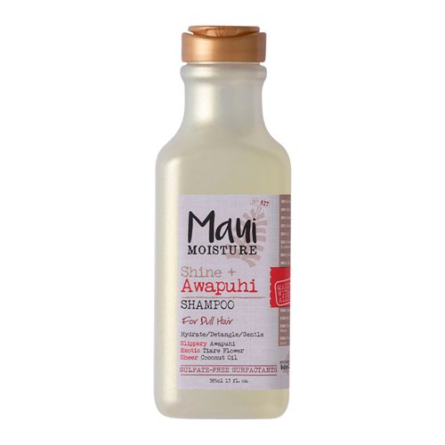 Maui Moisture Shine + Awapuhi Moisturizing Vegan Shampoo with Coconut Oils for Shiny Hair, Silicone-Free & Sulfate-Free Surfactant Aloe Shampoo to Detangle & Hydrate Dull Hair, 13 fl. Oz
