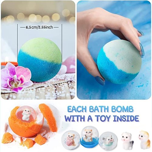 Kids Bath Bombs with Surprise Inside, 20 Pack Kids Bath Bombs Gift Set, Natural Organic Bubble Bath Kids Foam Bath, Kids Birthday Gifts for Girls Boys