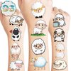 100PCS Sheep Lamb Temporary Tattoos Stickers Theme Eid Mubarak Birthday Party Decorations Favors Supplies Cute Farm Barnyard Animal Tattoo Gifts For Kids Boys Girls School Rewards Prizes Carnival
