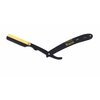 BLACK & GOLD COMBINATION Stainless Steel Barber Straight Edge Razor with Hi-Chromium Derby 100 Count Blades - Made of Platinum Stainless Steel - with Easy Blades Replacement Mechanism - Macs-045B1