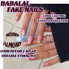BABALAL Pink Press on Nails Medium Almond Fake Nails Heart Glue on Nails Bow Acrylic Nails Shiny Rhinestone Stiletto 24Pcs Glossy Manicure False Nails