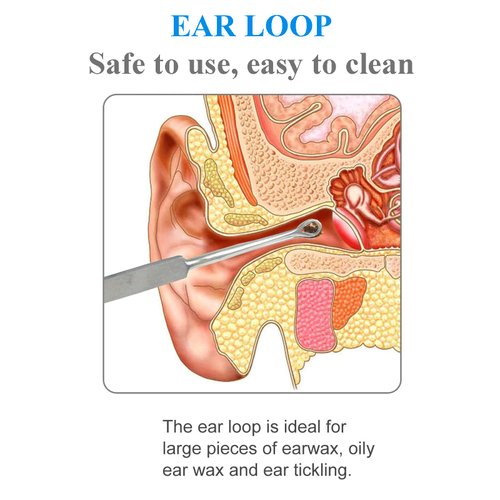 Ear Wax Removal Kit - Ear Q Tip Pick Curette Cleaning Reusable Earwax Cleaner Remover Medical Grade Stainless Steel Tool by Krisp Beauty
