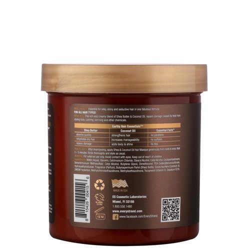 Every Strand Masque Shea & Coconut Oil Deep Moist15 Ounce Jar (443ml) (2 Pack)