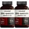 NatureBell 2 Pack Zinc Quercetin with Vitamin C & D3, 120 Capsules, Quercetin 1000mg, 4 in 1 Zinc 50mg, Vitamin C 250mg, Vitamin D3 5000 IU - Advanced Immune Defense, ZincVanta, Lung Support