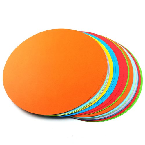 KYMY 60 pcs Colored Round Cardstock Paper, 10 Assorted Colors 200gsm Thick Pastel Colored Construction Paper, Double Sided Printed Carft Paper for Origami, Scrapbook Craft, DIY Art, School Supplies